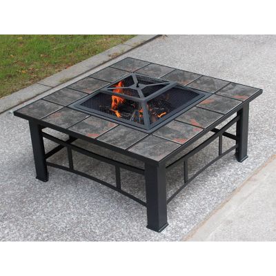 Fire Pit Ceramic Tile Outdoor BBQ Stove with Grill