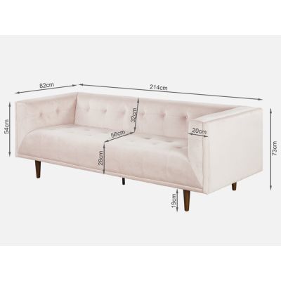 MANAROLA 3 Seater Sofa - PINK