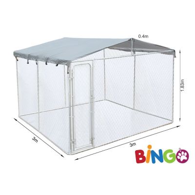 BINGO Dog Kennel and Run 3x3x1.83m With Roof