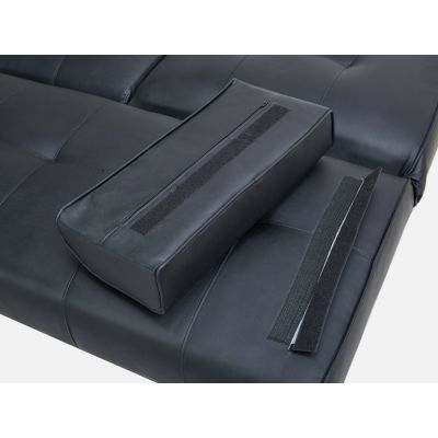 VENICE 3 Seater Sofa bed with Cup Holders - BLACK