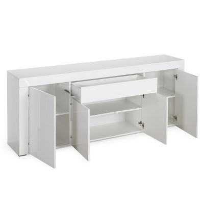 GUIER 4 Door Sideboard Buffet Table 1 Drawer - WHITE
