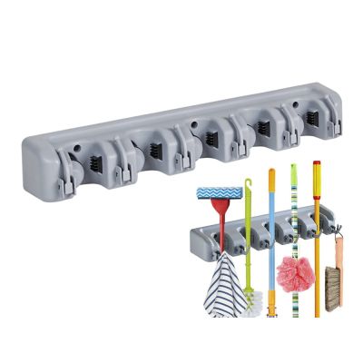 Wall Mounted Broom Mop Storage Organizer Rack
