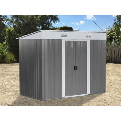 TOUGHOUT Garden Shed  2.37M x 1.31M x 1.81M Grey