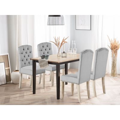 LAYLA 2PCS Velvet Dining Chair - GREY