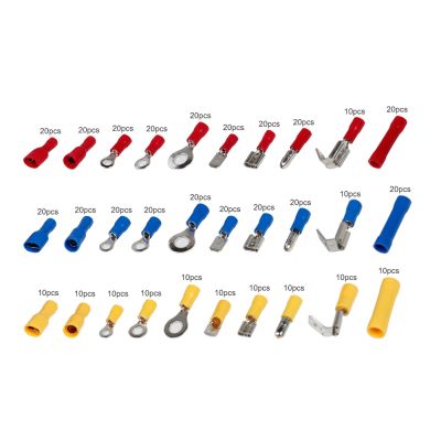 480 x Insulated Assorted Electrical Wire Terminal Crimp Connector Spade tube set