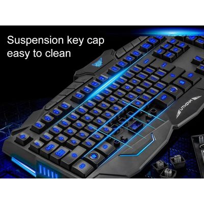 3 Colour LED Backlit  Gaming Keyboard Mouse Set