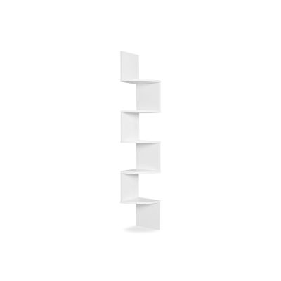 NEMI 5-Tier Wall Mounted Corner Shelf Storage Shelf - WHITE