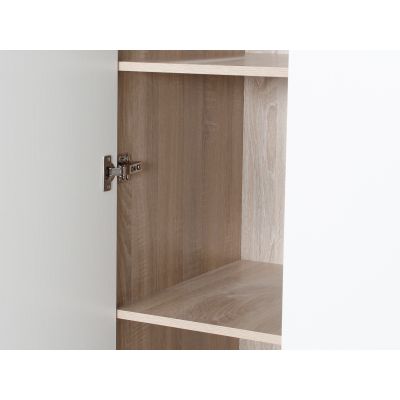 Bram 3 Door Wardrobe with 2 Drawers - Oak + White