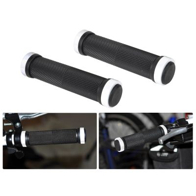 Dual Lock on Bicycle Bike Handlebar Grips 2PCS - WHITE