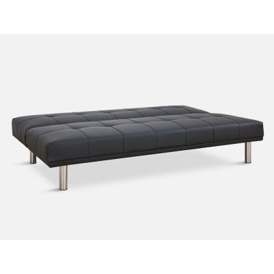 DENVER 3-Seater PU Sofa Bed BLACK
