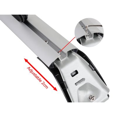 118-122cm Universal Car SUV Flush Rail Roof Rack 2PCS - SILVER