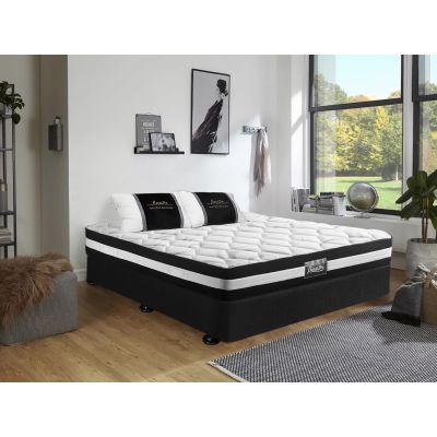 Vinson Fabric Queen Bed with Ultra Comfort Mattress - Black