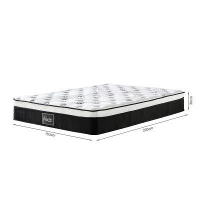 Vinson Fabric Queen Bed with Premier Back Support Mattress - Black