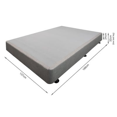 Vinson Fabric Double Bed with Ultra Comfort Mattress - Grey