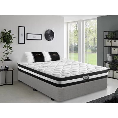 Vinson Fabric Double Bed with Ultra Comfort Mattress - Grey