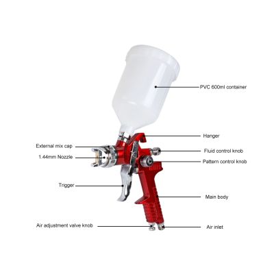 HVLP Gravity Feed Air Spray Gun 600ML