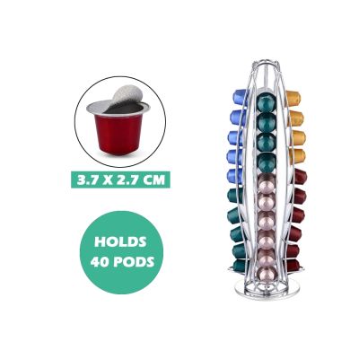 Nespresso 40 Pods Rotating Coffee Capsule Holder Stand Rack