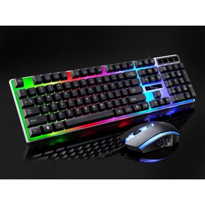 Corded LED Backlit Gaming Keyboard Mouse Set