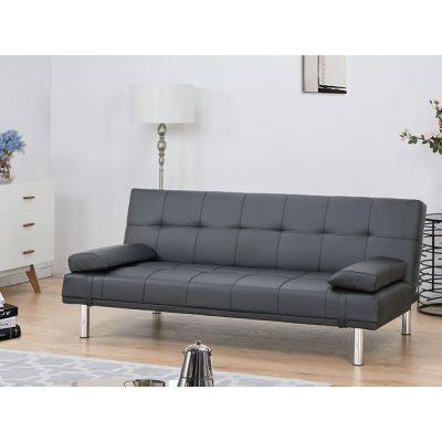 DENVER 3-Seater PU Sofa Bed BLACK