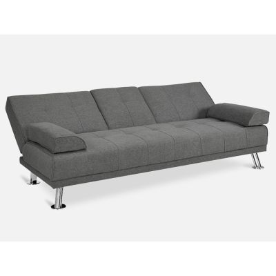 VENICE 3 Seater Sofa bed with Cup Holders - DARK GREY