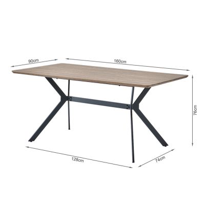 CLAUDE Dining Table Rectangle 160x90cm - WALNUT