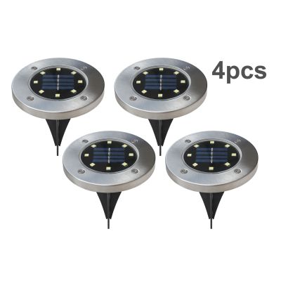 LED Solar Outdoor Garden Ground Lights - Set of 4