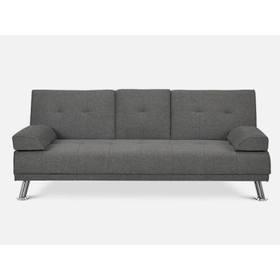 VENICE 3 Seater Sofa bed with Cup Holders - DARK GREY