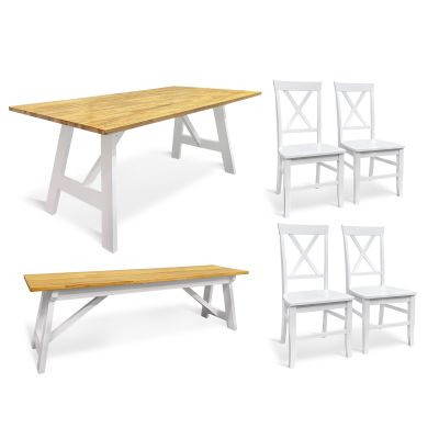 Bali 6 Piece Dining Room Furniture Package - White