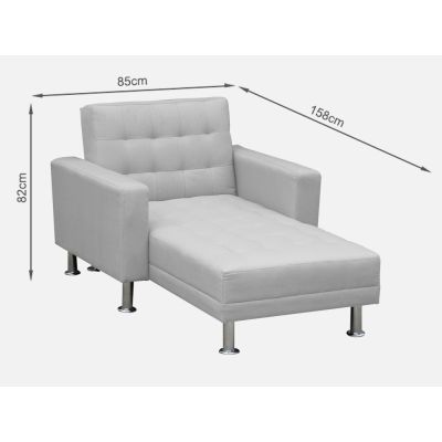COLORADO 3 Seater Sofa Bed Futon with Chaise - LIGHT GREY
