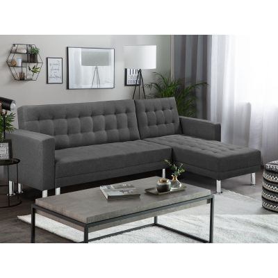 Colorado 3 Seater Sofa Bed Futon with Chaise - Dark Grey
