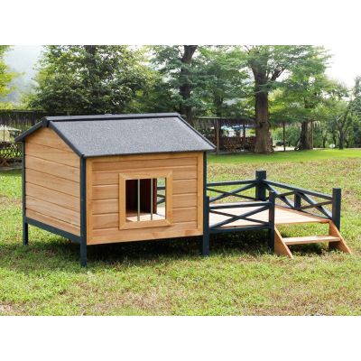 BINGO Wooden Dog House with Patio