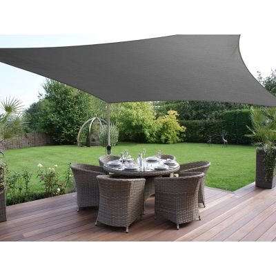 TOUGHOUT Shade Sail Rectangle 4m x 6m - CHARCOAL
