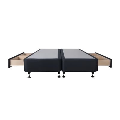 Charles Fabric Super King Split Bed Base 4 Drawers - Black