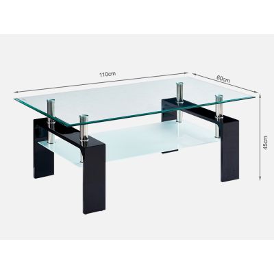 OAKLEY Coffee Table Fully Tempered - BLACK