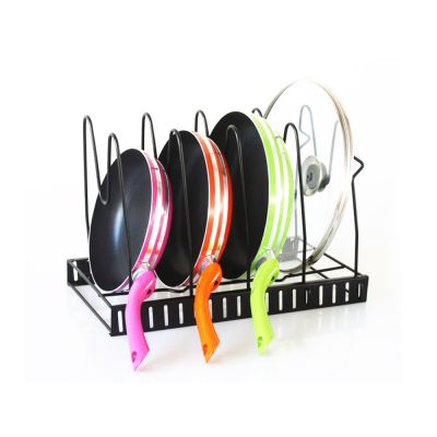 5 Tier Adjustable Pan Organizer Rack Pot Cookware Lid Holder