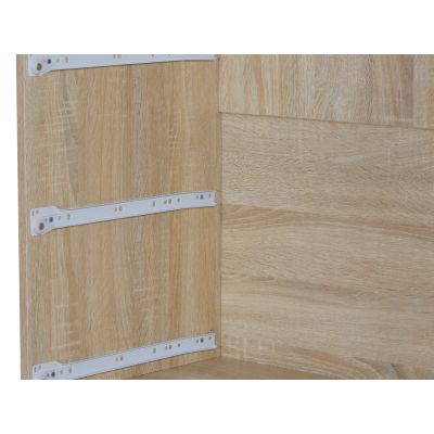 Bram Low Boy 8 Drawer Chest Dresser - Oak + White