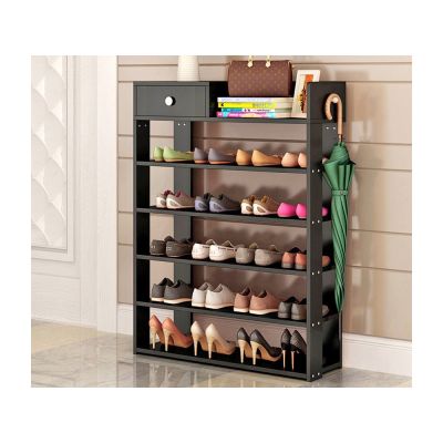 PUKAKI 6 Tiers Shoe Rack Organiser Shelf - BLACK