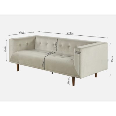 MANAROLA 3 Seater Sofa - BEIGE