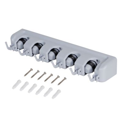 Wall Mounted Broom Mop Storage Organizer Rack