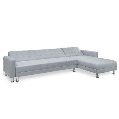 Minnesota 5 Seater Sofa Bed Futon with Chaise - Grey