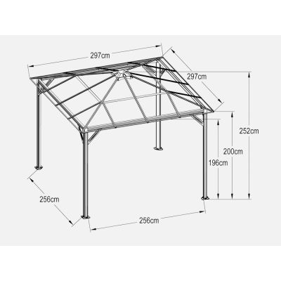 Patio Gazebo Aluminium Hardtop Gazebo 3x3M