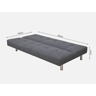 DENVER 3-Seater Sofa Bed GREY