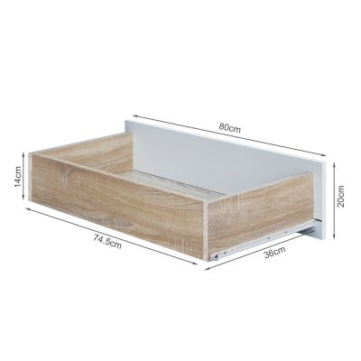 Bram Tallboy 5 Drawer Chest Dresser - Oak + White