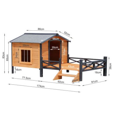 BINGO Wooden Dog House with Patio