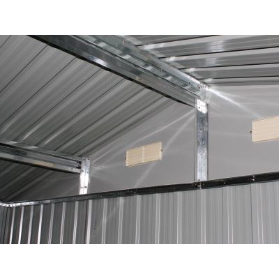 TOUGHOUT Garden Shed with Side Canopy 4.40M x 3.03M x 2.22M GREY