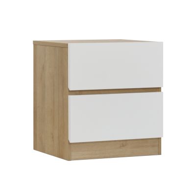 Harris Bedside Table - Oak + White