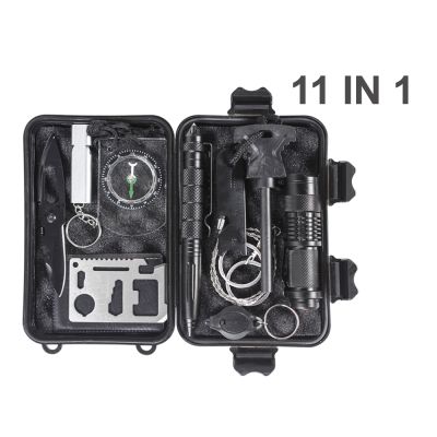 11 in 1 Survival Equipment Hiking Camping Tool Box Set