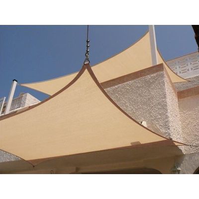 TOUGHOUT Shade Sail Square 5m x 5m - DESERT SAND