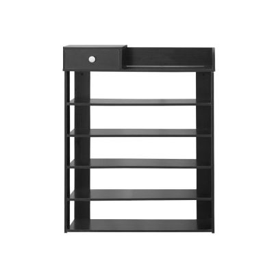 PUKAKI 6 Tiers Shoe Rack Organiser Shelf - BLACK