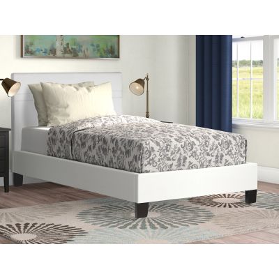 LOGAN Single PU Bed Frame - WHITE
